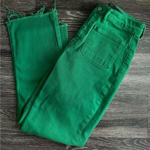 Green Cropped Jeans